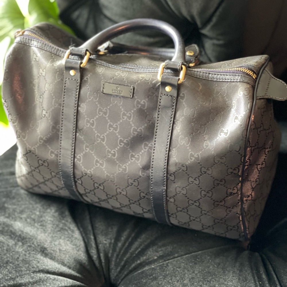 Authentic Gucci Ballerine Boston “Speedy;” in Dark Blue